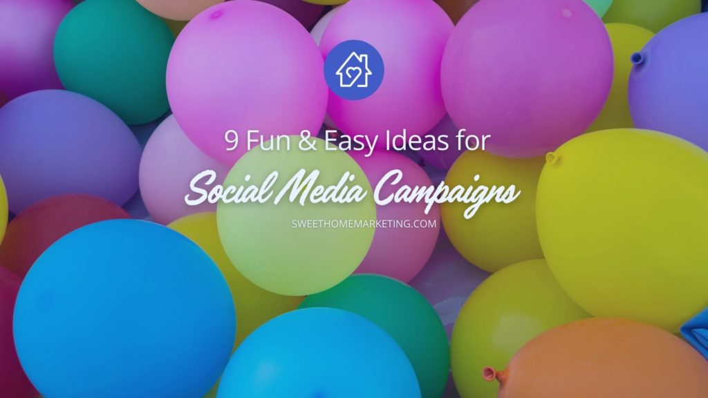 colorful balloons with fun and easy ideas for social media campaign text